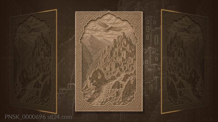 Gamsutl - abandoned village and mountains 3d STL model