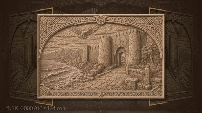 Derbent Gate - Naryn-Kala and Caspian Sea 3d STL model