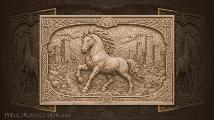 Mountain horse - horse and mountains 3d STL model