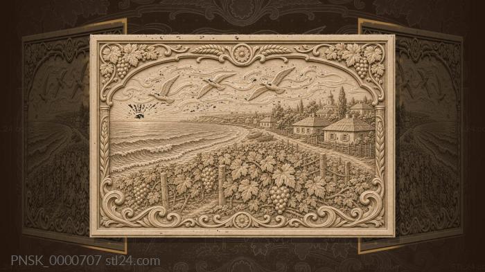 Taman coast - grapes and sea 3d STL model