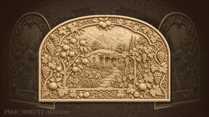 Southern Garden - peaches and grapes 3d STL model