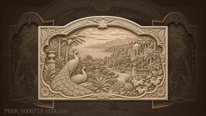 Sochi Arboretum - palm trees and sea 3d STL model