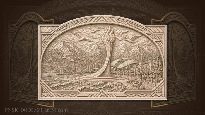 Olympic Sochi - mountains and sea 3d STL model