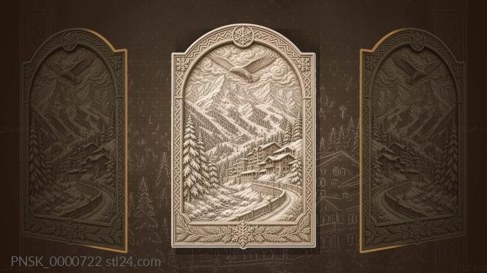 Krasnaya Polyana in winter - snow and mountains 3d STL model