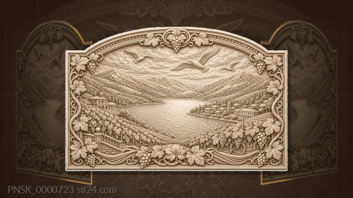 Abrau-Durso - lake and mountains 3d STL model