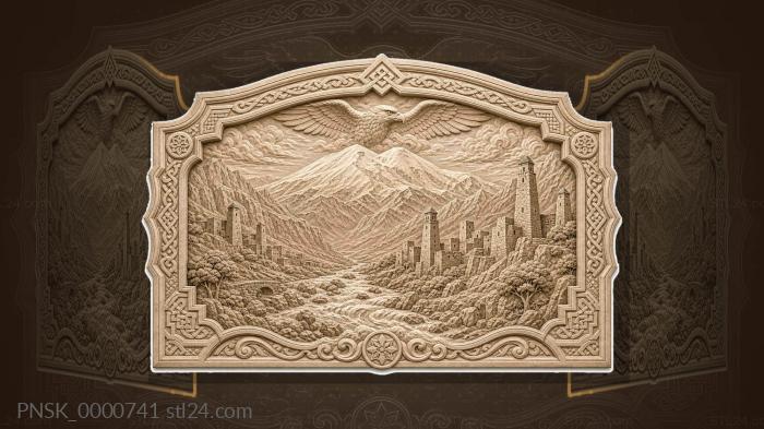 North Caucasus united - Elbrus and towers 3d STL model