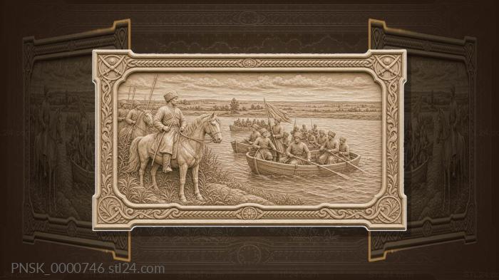 Don Crossing - Cossacks and boats 3d STL model