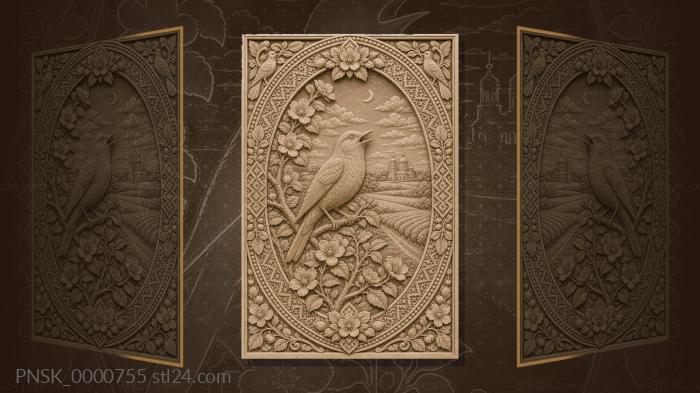 Kursk nightingale - nightingale and apple tree 3d STL model