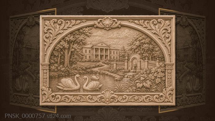 Lipetsk estate - park and spring 3d STL model