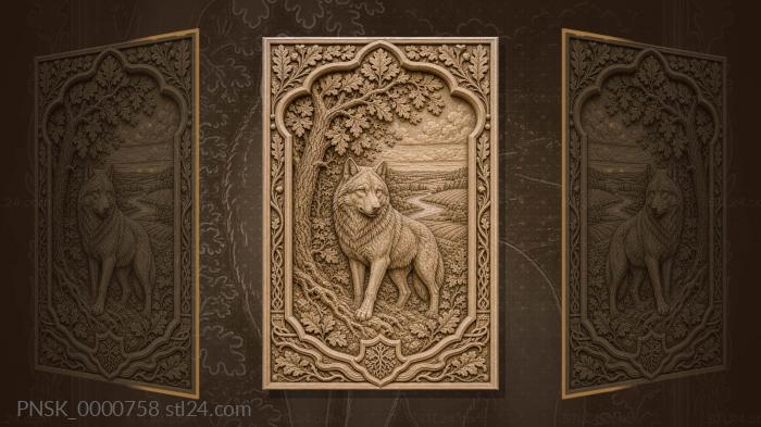 Tambov oak grove - wolf and oaks 3d STL model
