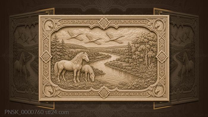 Sursky region - the Sura River and forest 3d STL model