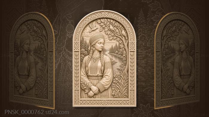 Moksha motif - river and forest 3d STL model