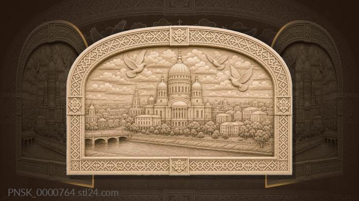 Saransk domes - cathedral and city 3d STL model