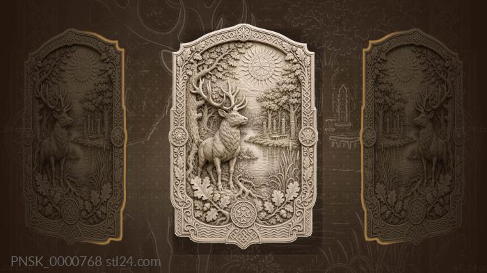 Mari sacred grove - oaks and elk 3d STL model