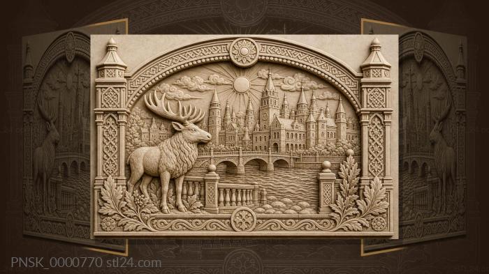 Yoshkar-Ola fairy tale - towers and embankment 3d STL model