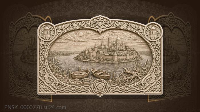 Sviyazhsky Island - temple ensemble and river 3d STL model