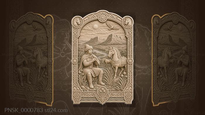 Bashkir kurai - musician and steppe 3d STL model
