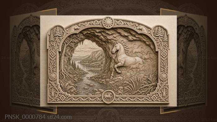 Kapova Cave - ancient horses and cave 3d STL model