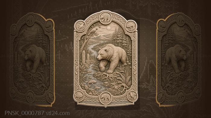 Perm bear - bear and northern forest 3d STL model