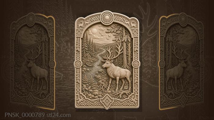 Komi north - taiga and deer 3d STL model