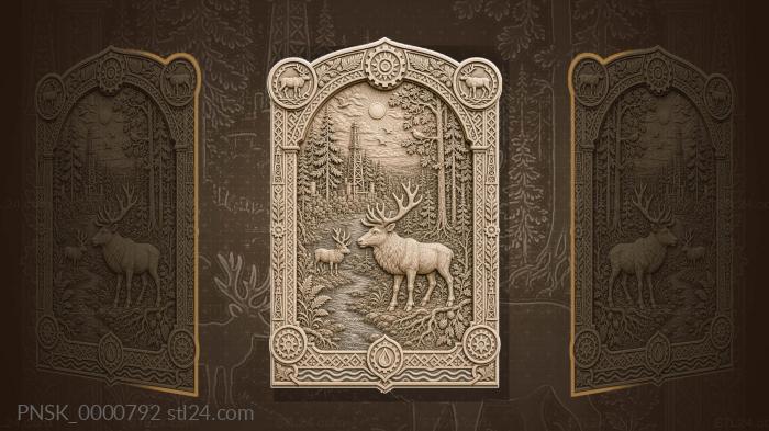 Ukhta taiga - pine trees and northern industrial symbol 3d STL model