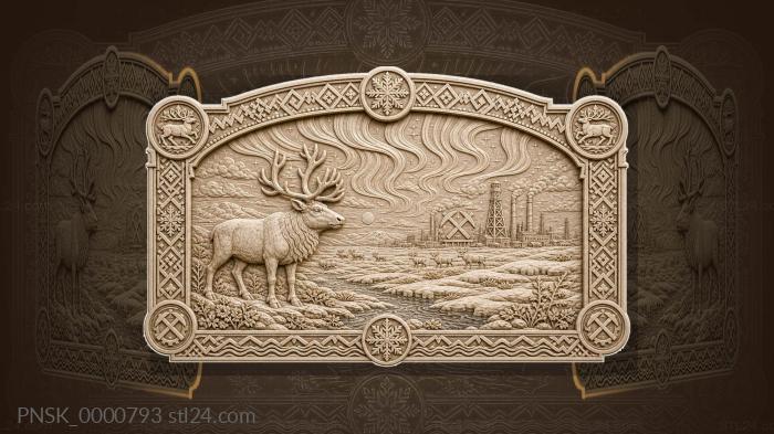 Vorkuta - tundra and miners sign 3d STL model