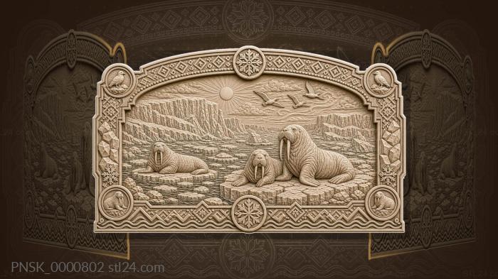 Franz Josef Land - glaciers and walruses 3d STL model