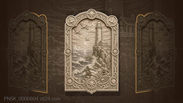 Arctic lighthouse - lighthouse and stormy sea 3d STL model