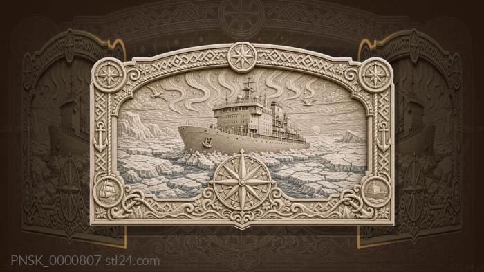 Northern Sea Route - ship and ice 3d STL model