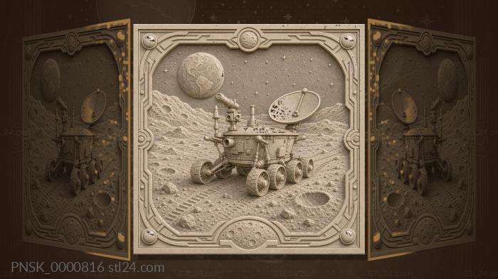 Lunokhod - Moon and lunar rover 3d STL model