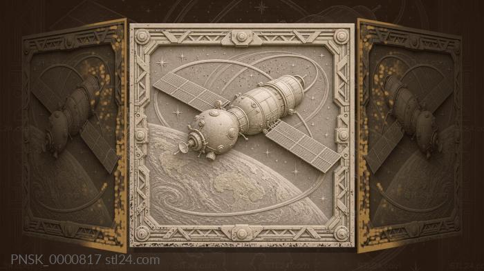Soyuz - spaceship and orbit 3d STL model