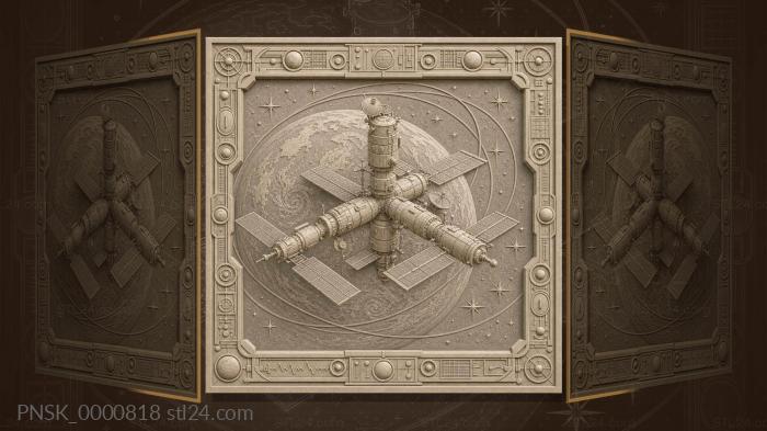 World - space station and Earth 3d STL model