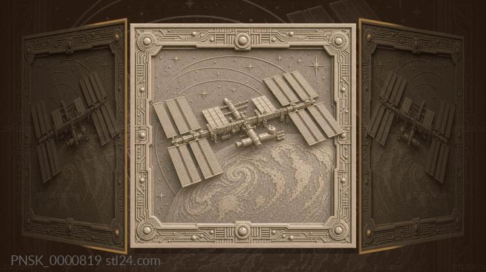 ISS - station and planet 3d STL model