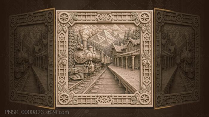 Siberia Station - train and platform 3d STL model