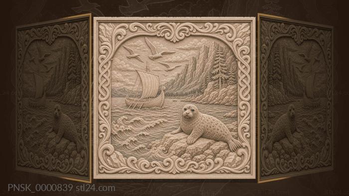 Volga and Baikal - boat and seal 3d STL model