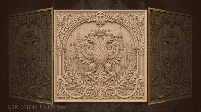 Russian eagle - double-headed eagle and Kremlin 3d STL model