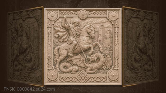 St. George the Victorious - horseman and dragon 3d STL model