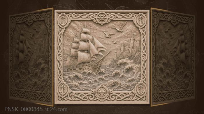 Sea Glory - ship and storm 3d STL model