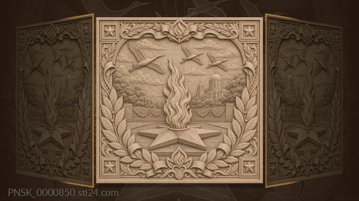 Eternal Flame - fire and cranes 3d STL model