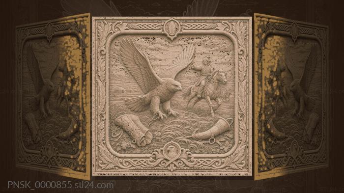 Falconry - falcon and rider 3d STL model