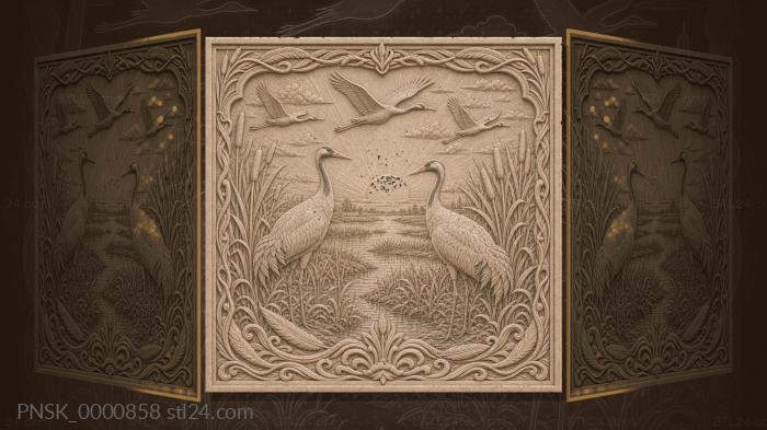 Swampland - cranes and reeds 3d STL model