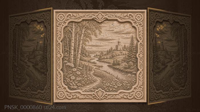 Russian nature - forest and field 3d STL model