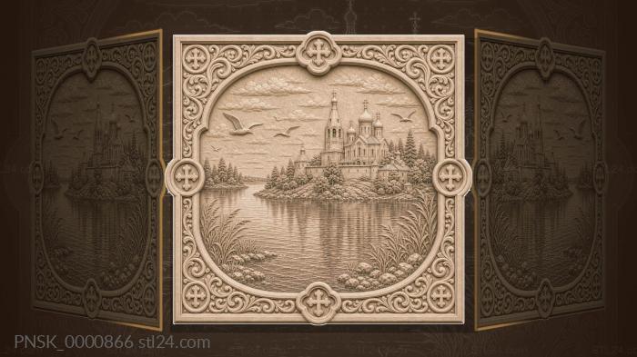 Monastic Lake - lake and monastery 3d STL model