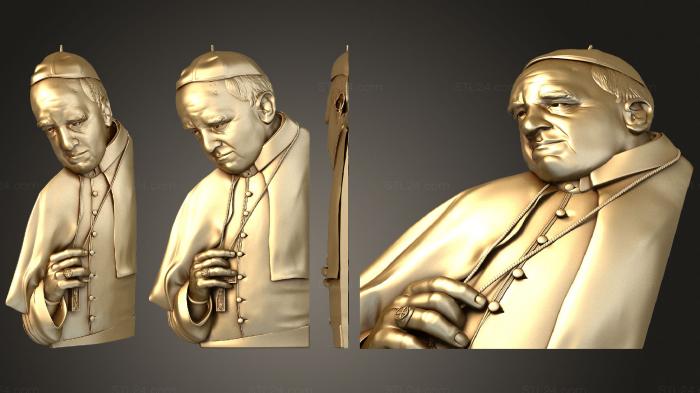 Portrait (Pope Francis III, PRT_0035) 3D models for cnc