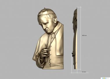 Портреты (Папа Францис III, PRT_0035) 3D модель для ЧПУ станка
