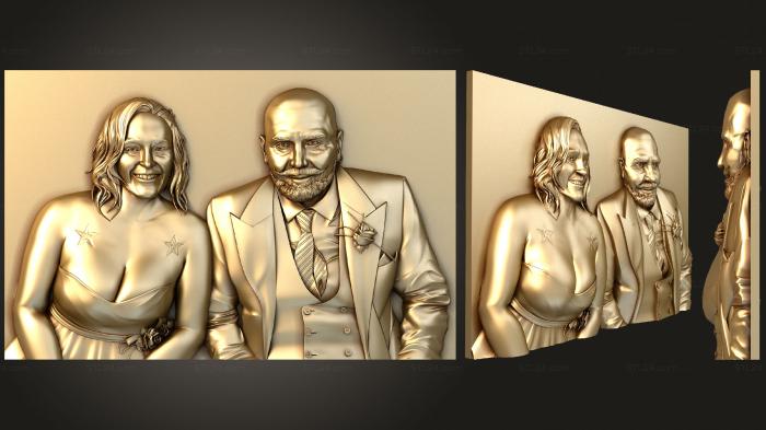 Портреты (Двойной портрет супружеской пары, PRT_0044) 3D модель для ЧПУ станка
