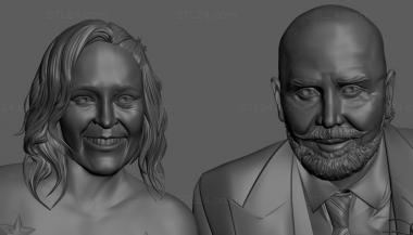 Portrait (Double portrait of a married couple, PRT_0044) 3D models for cnc