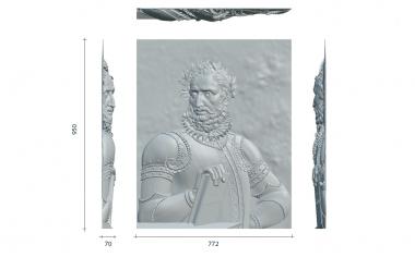 Портреты (Луис де Камоэнс, PRT_0045) 3D модель для ЧПУ станка