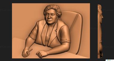 Портреты (Портрет женщины, PRT_0048) 3D модель для ЧПУ станка