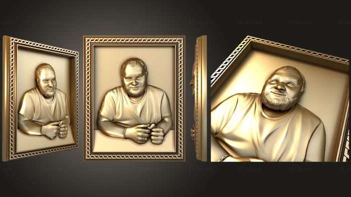 Portrait (Portrait of a man in a frame, PRT_0049) 3D models for cnc
